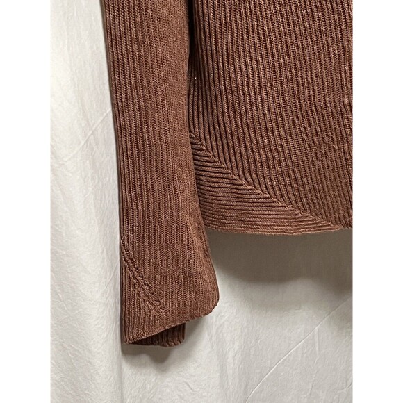 BRUNELLO CUCINELLI Sweater Linen Brown Cardigan Long Sleeve Brown Button XL - Picture 10 of 14